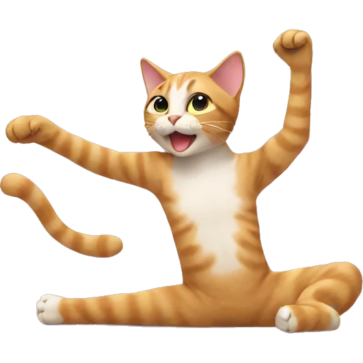 cat doing the splits emoji