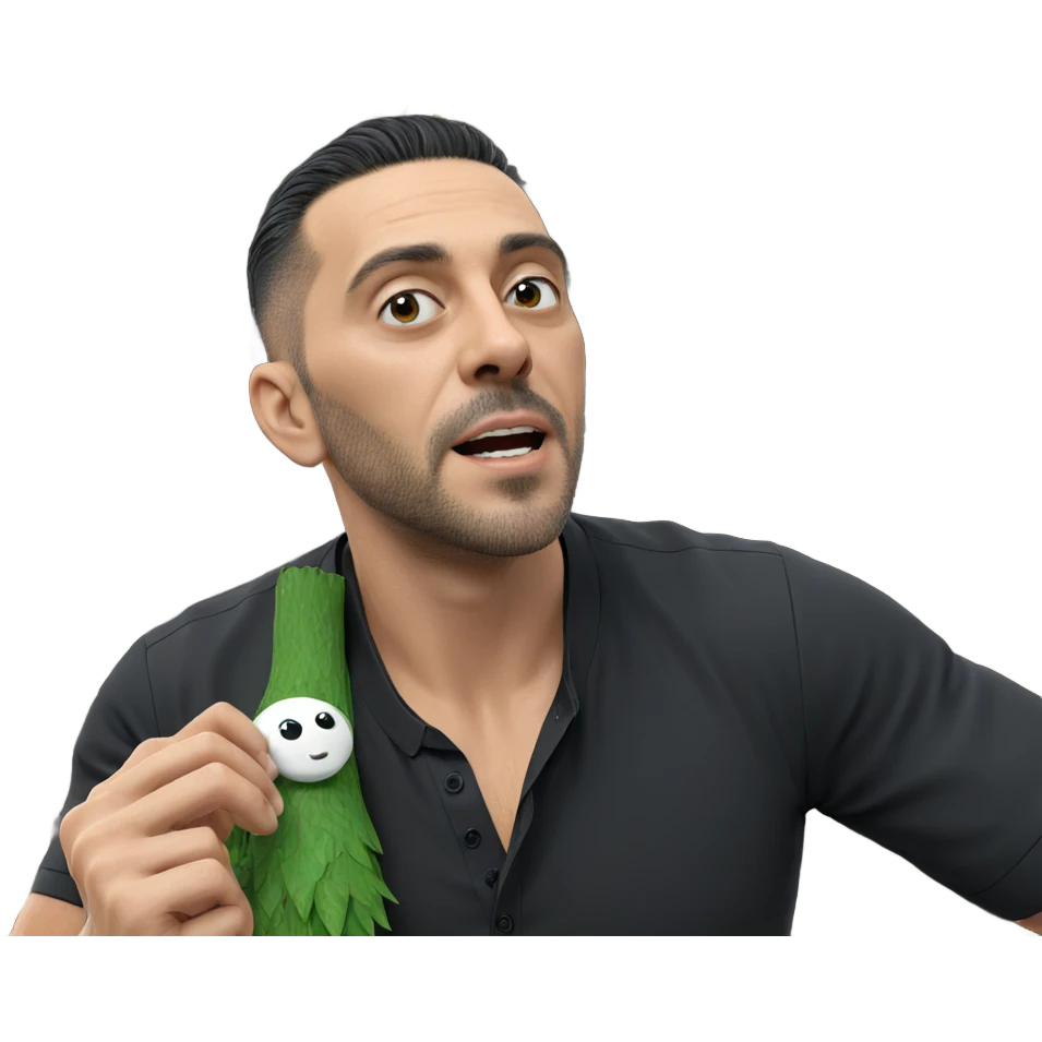 male by tree in black shirt emoji