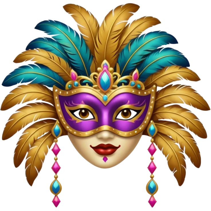 MASCARA DE CARNAVAL DE MULHER emoji