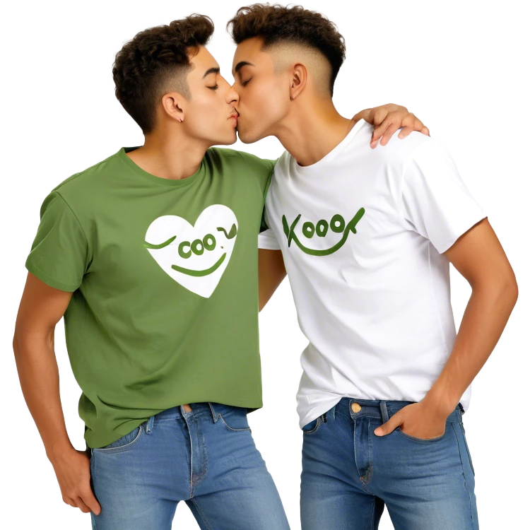 Two kissing gay young men emoji