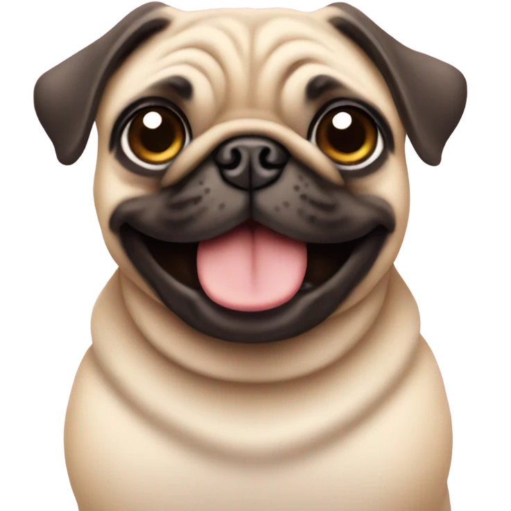 Cute beige pug celebrating his moms birthday emoji