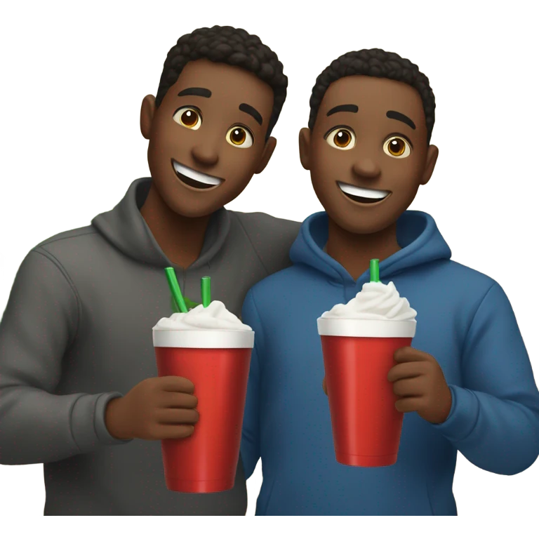boys enjoying drinks indoors on Christmas emoji