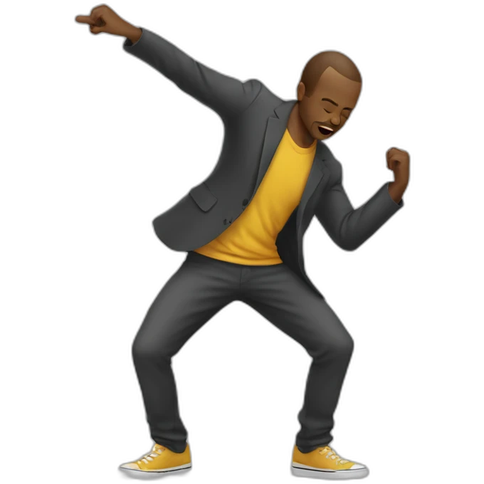 White man did a dab move emoji