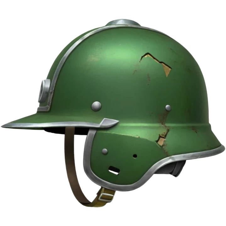 shiny green helmet world war times emoji