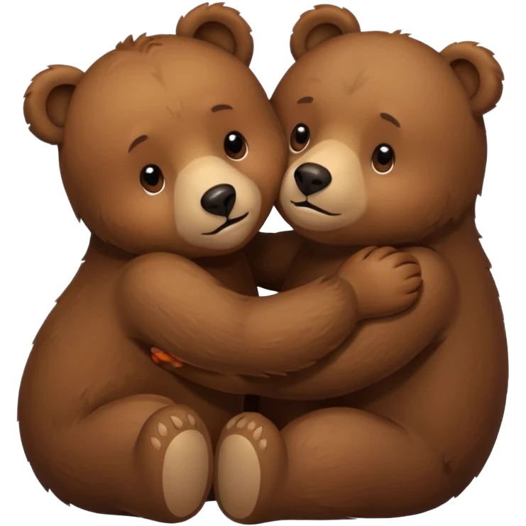 a big bear cuddling a small bear emoji