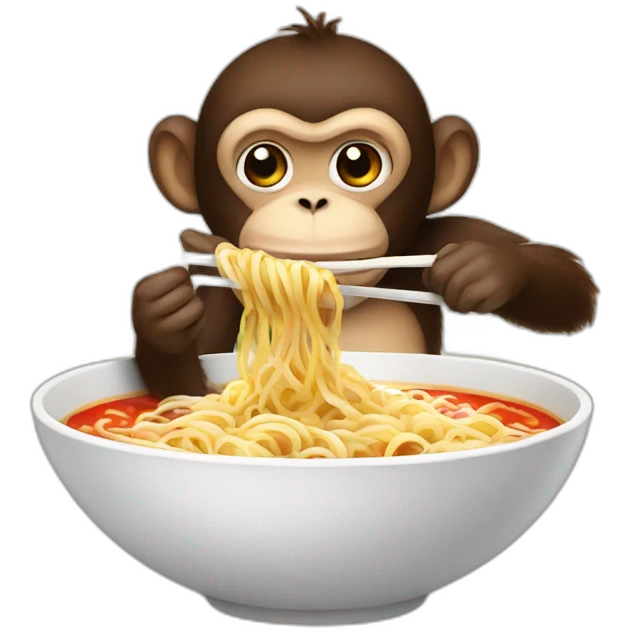 monkey eating ramen emoji