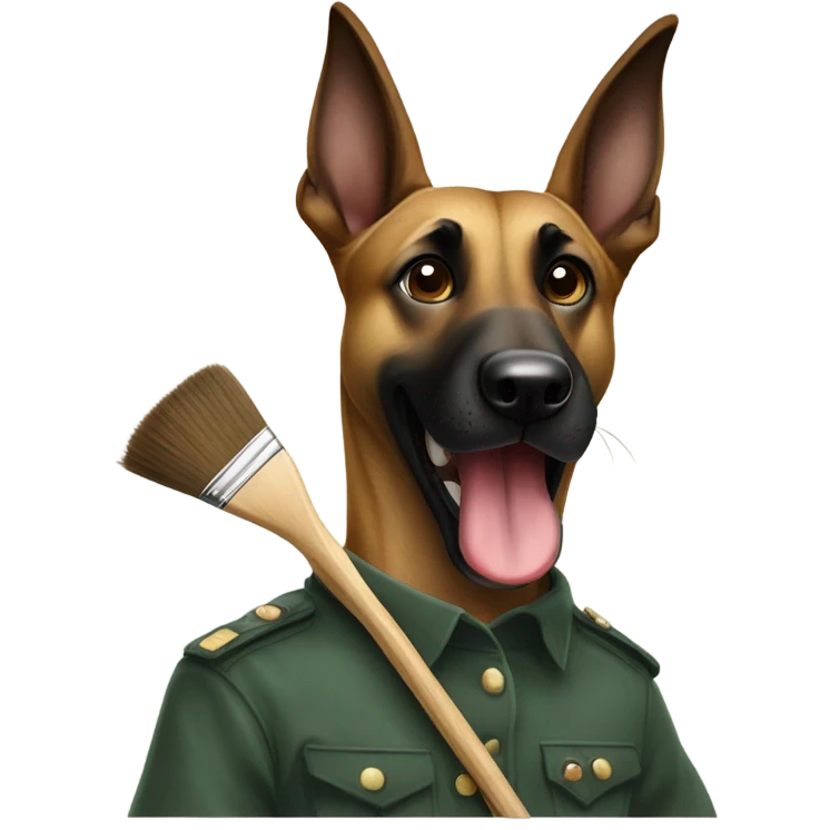 malinois holding a painting brush emoji