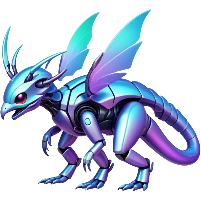 Futuristic complex detailed iridescent aesthetic-scenery-Fakémon-creature emoji