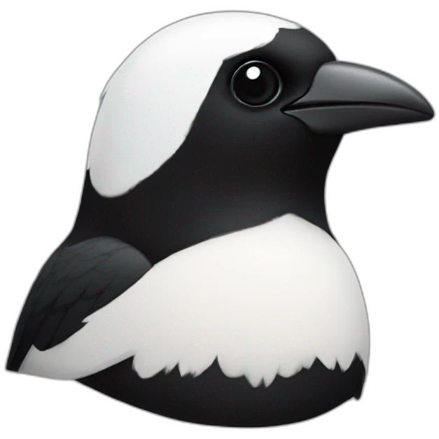 Magpie moustache emoji