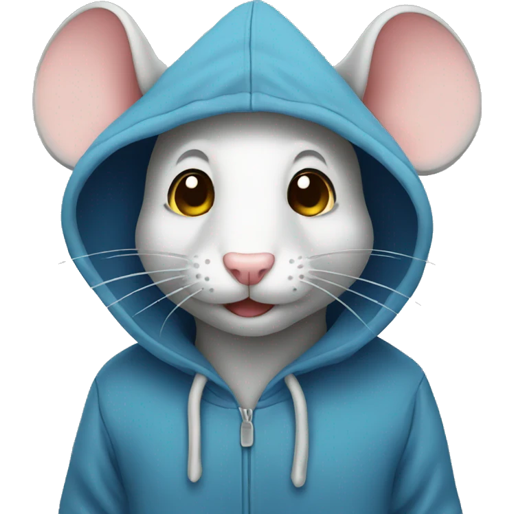 Mouse wearing hoodie emoji
