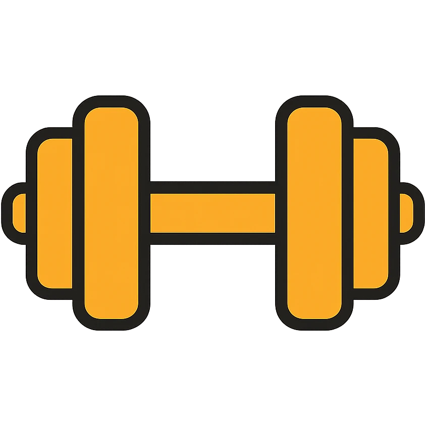 gym icon in gold and black, modern Instagram look emoji