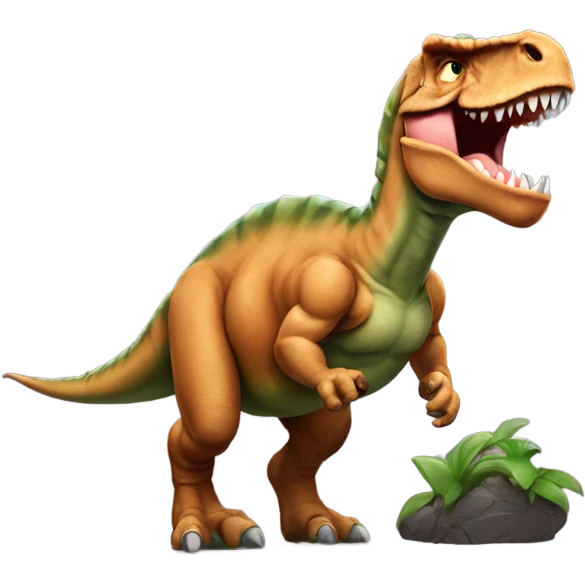 Arnold Schwarzenegger as a dinosaur emoji