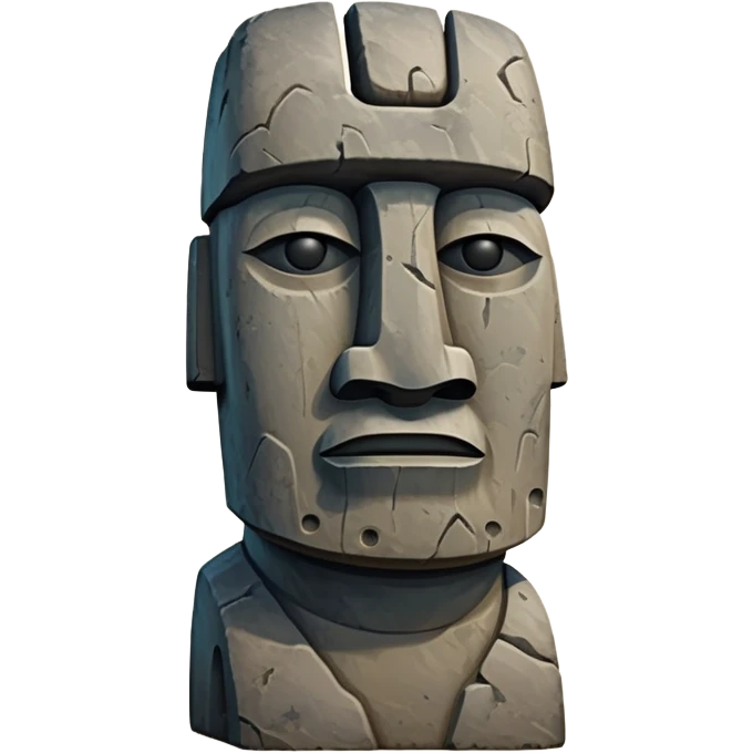 Moai Emoji With the rock face emoji