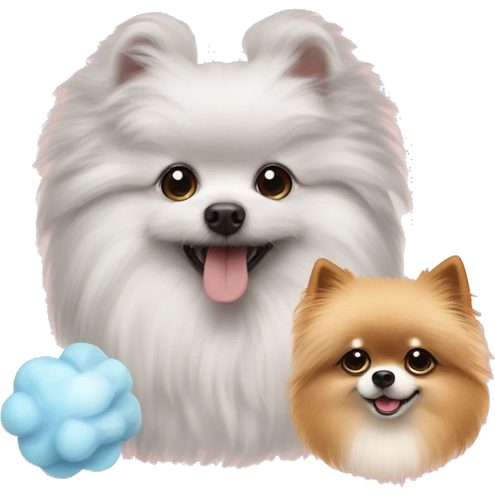 Cute poodle and pomeranian emoji