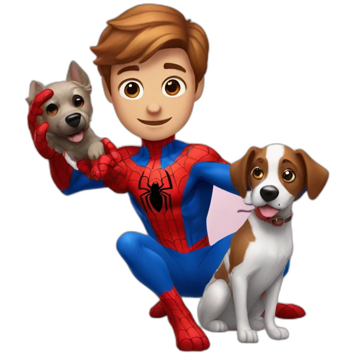 Spider-Man petting a dog  emoji