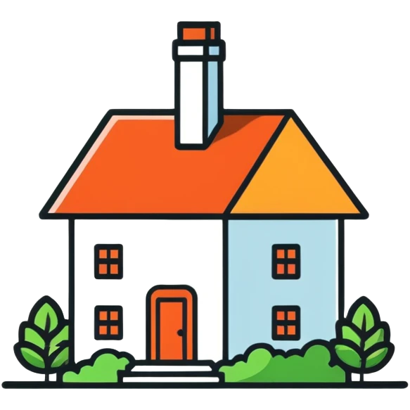 modern furniture logo with house shape emoji