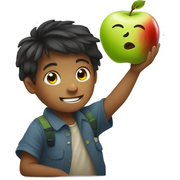 Apple With Funny little Boy emoji