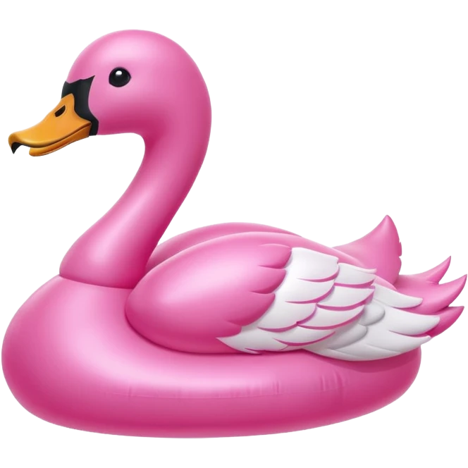 pink swan inflatable emoji