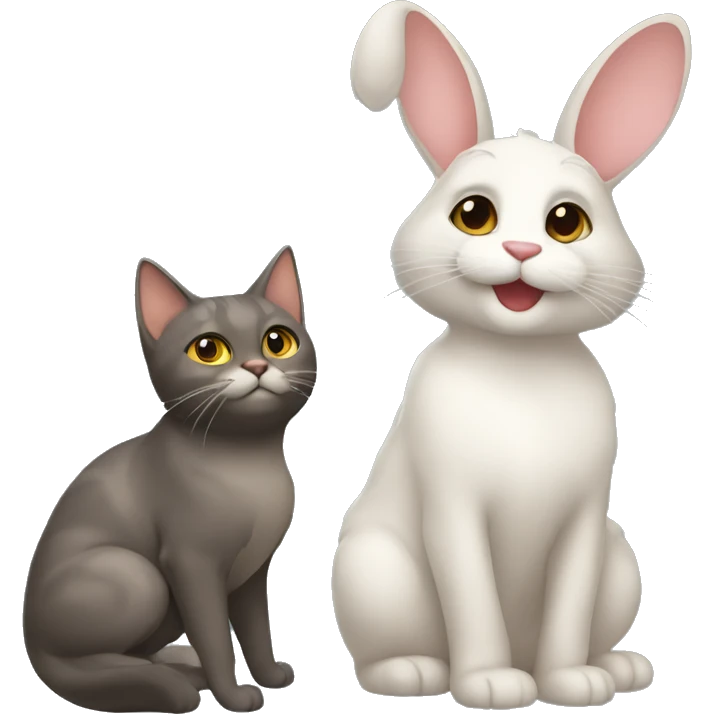 Gato y conejo emoji