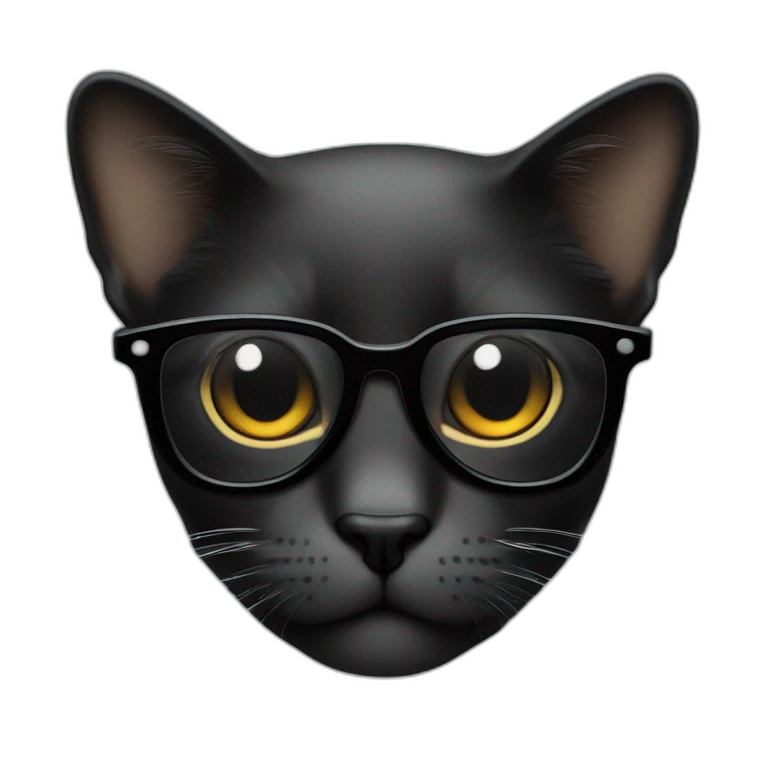 gato negro con gafas emoji