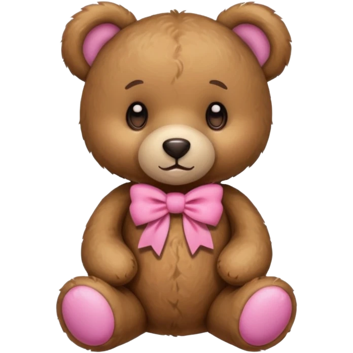 A teddy bear with a pink accessory emoji