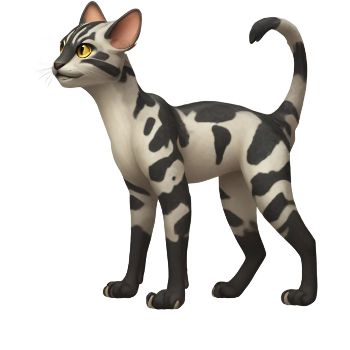 Modern Feral Rare Fantasy Vernid-Trico-species by LiLaiRa, random markings, full body emoji