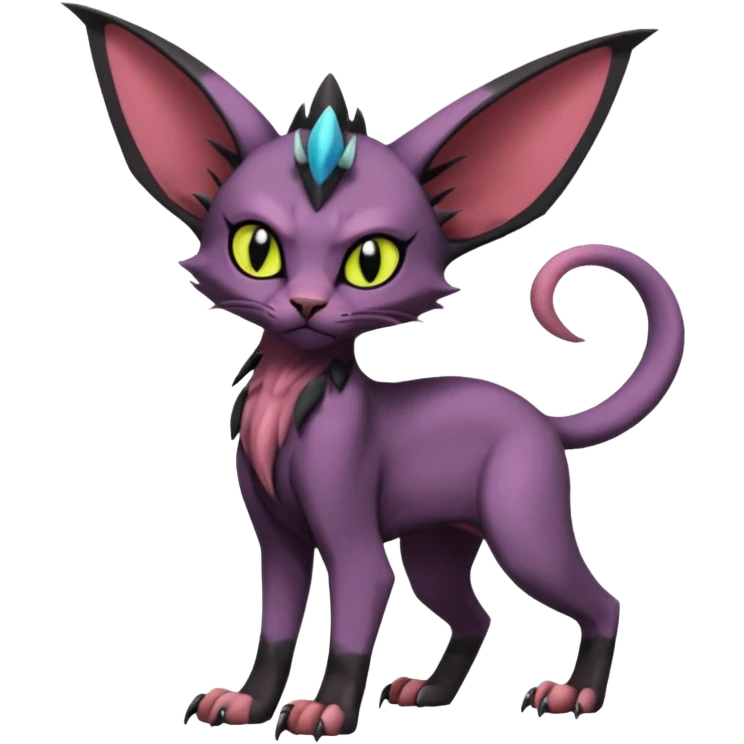 Black edgy Noivern-Noibat-Purloin-Sphynx-Lykoi-Caracal-cat-Fakemon-fusion-hybrid-creature emoji