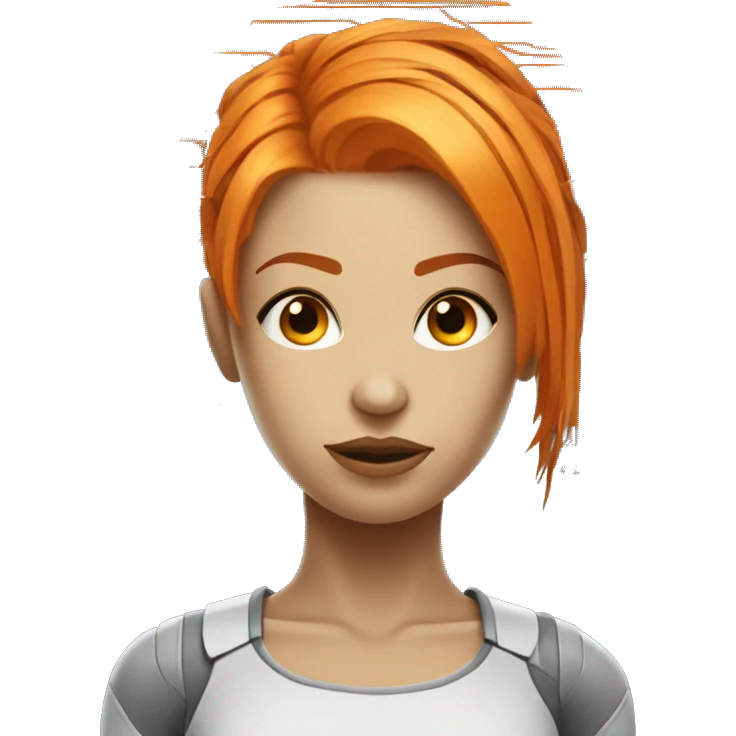 Head Female cyborg orange hair and circuits emoji