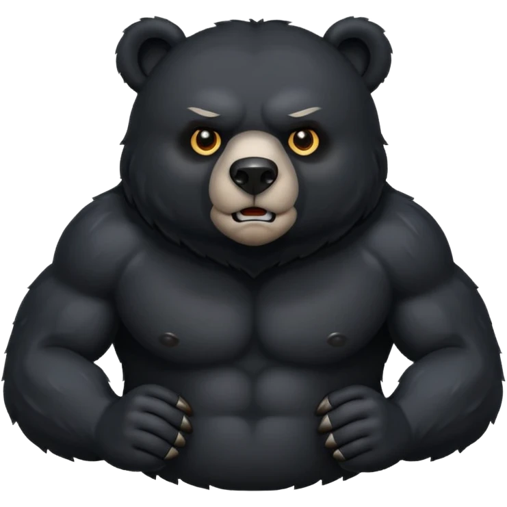 black bear black eyes emoji