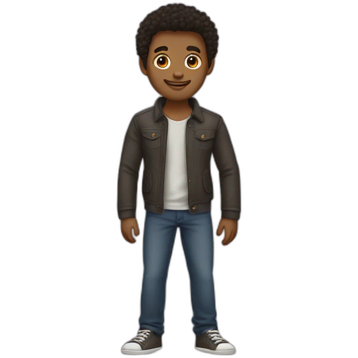 Tall guy big feet little hair emoji