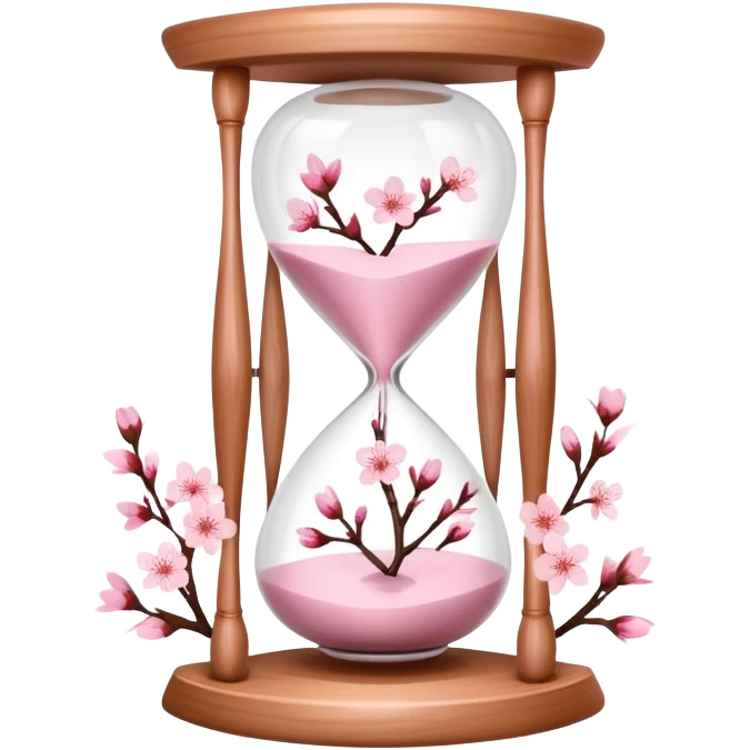Pastel Pink Cherry Blossom Sakura hourglass emoji
