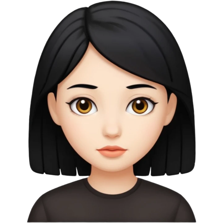 A girl with black hair emoji