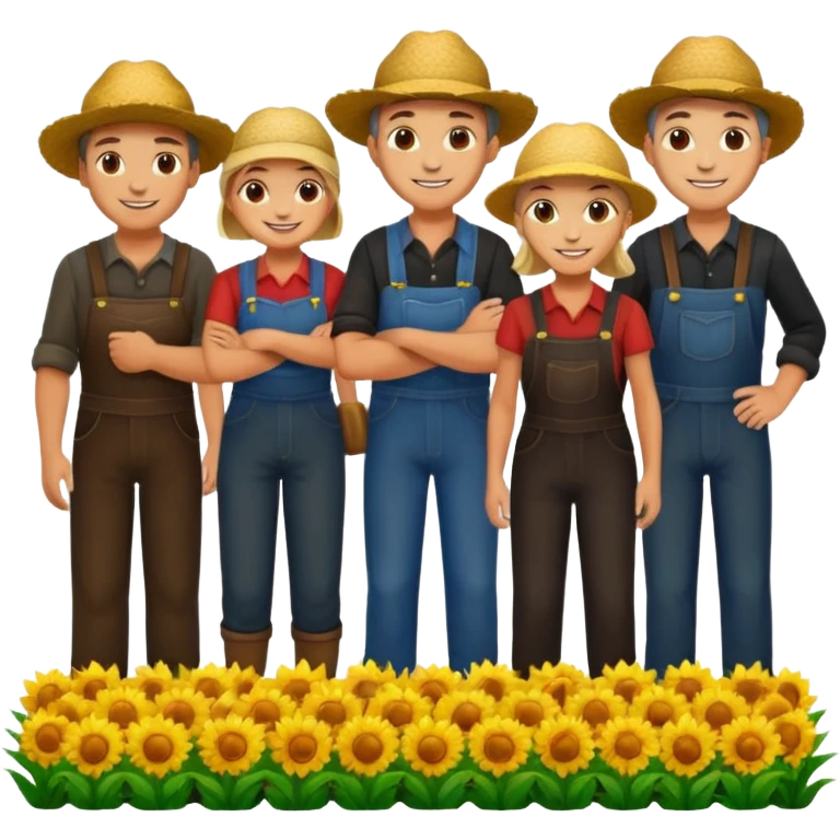 farmer group , dark characters emoji
