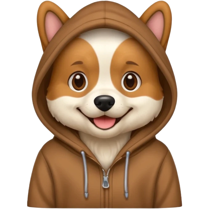 Dog wearing hoodie emoji