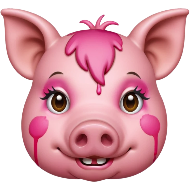 Pig with paint on its face  emoji