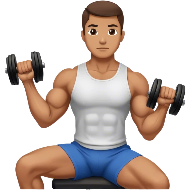 man seated weighted wrist curl emoji