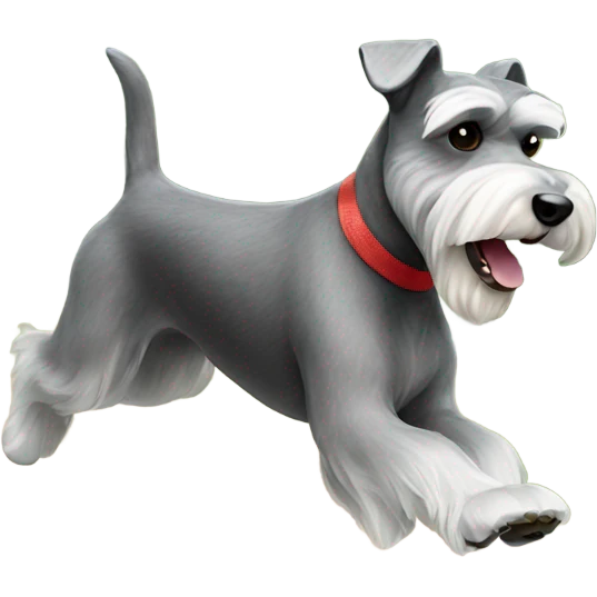 Miniature schnauzer speeding  emoji