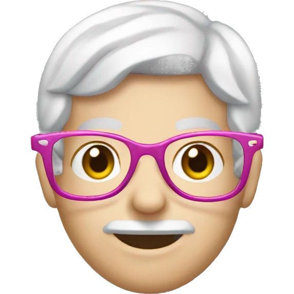 pink + reading glasses emoji