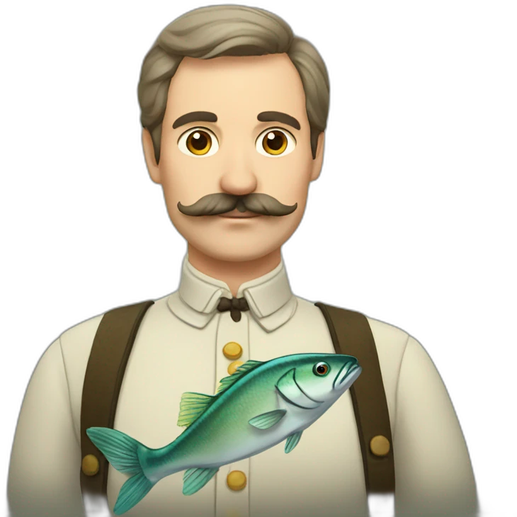 russian moustache husband with fish emoji