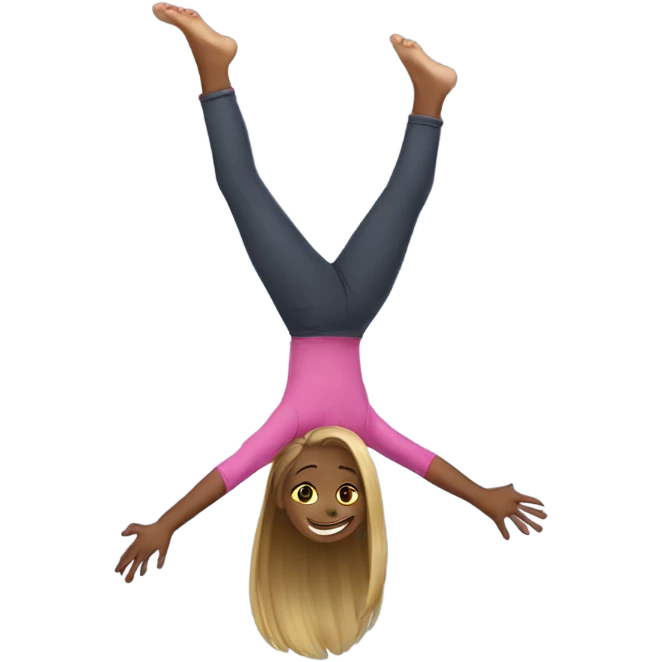 Girl doing backflip emoji