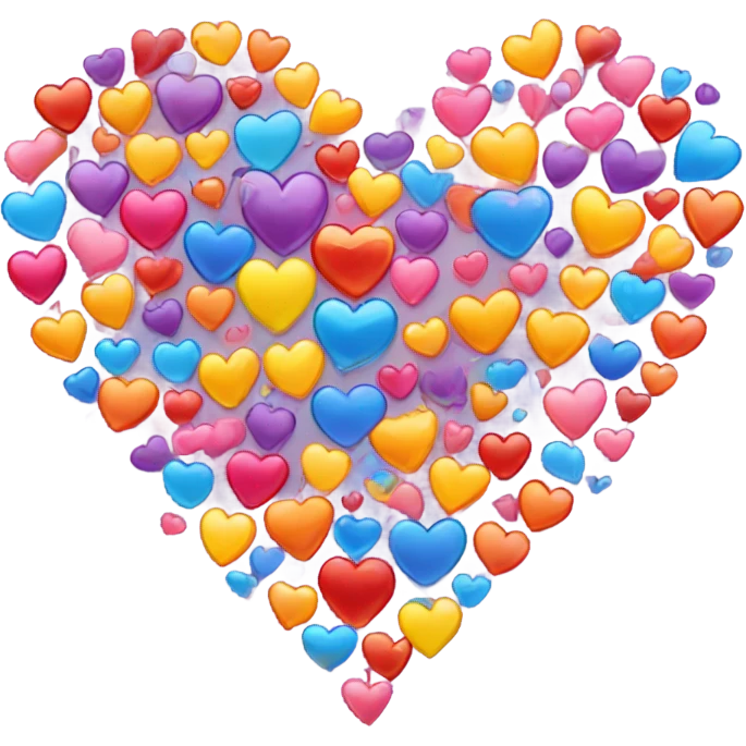 A poster that says I love you with hearts raining down  emoji