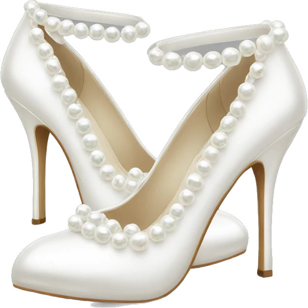 White pearl studded heels emoji