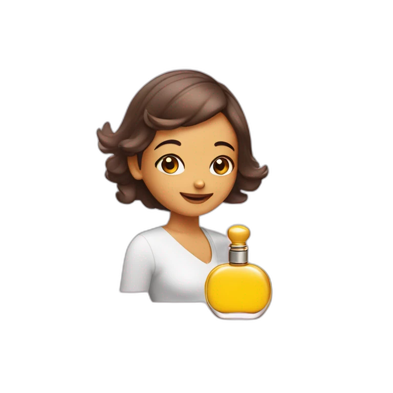 Uma carinha cheirando um perfume emoji