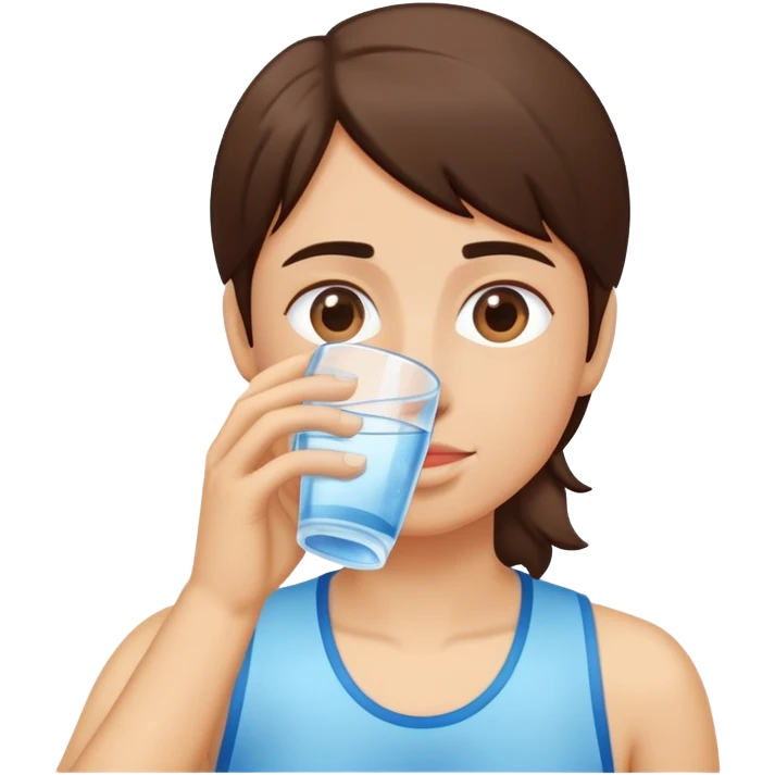 Person drinking water from a glass, refreshing emoji