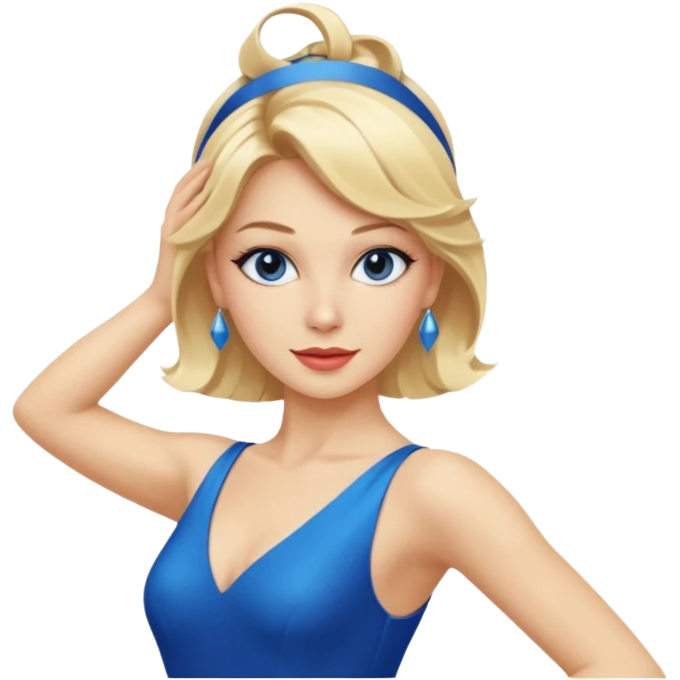 blue jazz style dance costume on blonde emoji