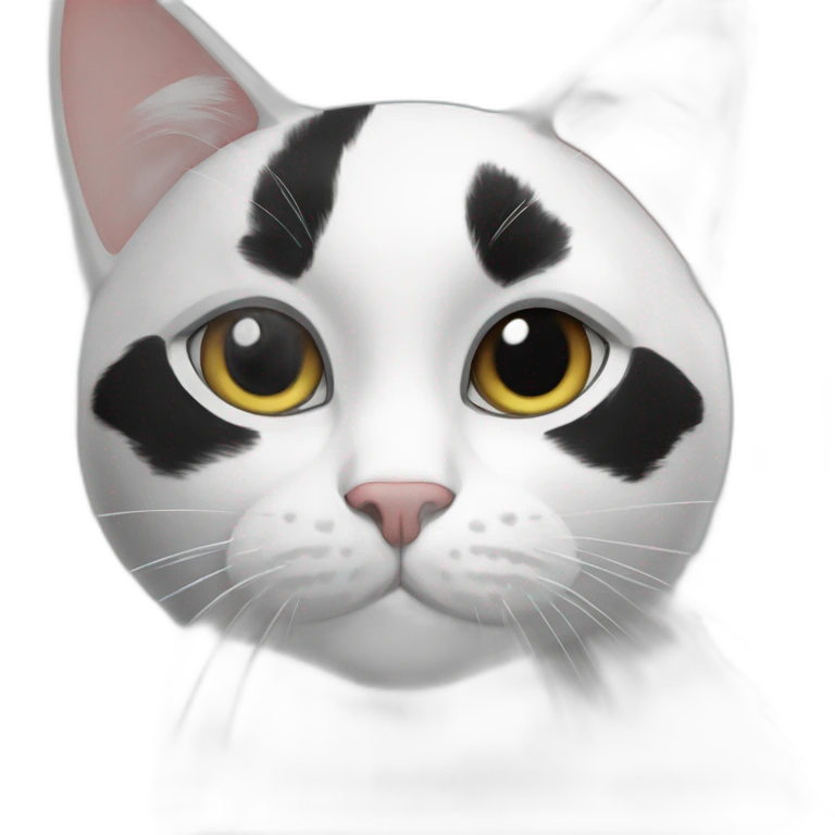 Black and white cat with adidas emoji