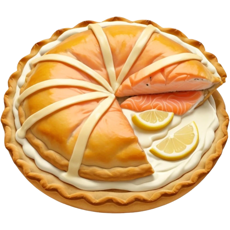 Karelian pasty with cream on top finnish with cream on top and salmon and lemon emoji
