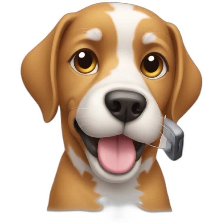 Dog with phone emoji