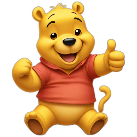 Winnie the pooh doing a thumbs up emoji