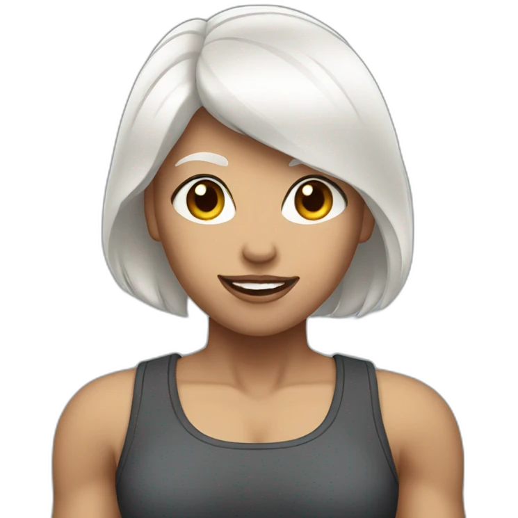 Muscular woman with white short hair emoji
